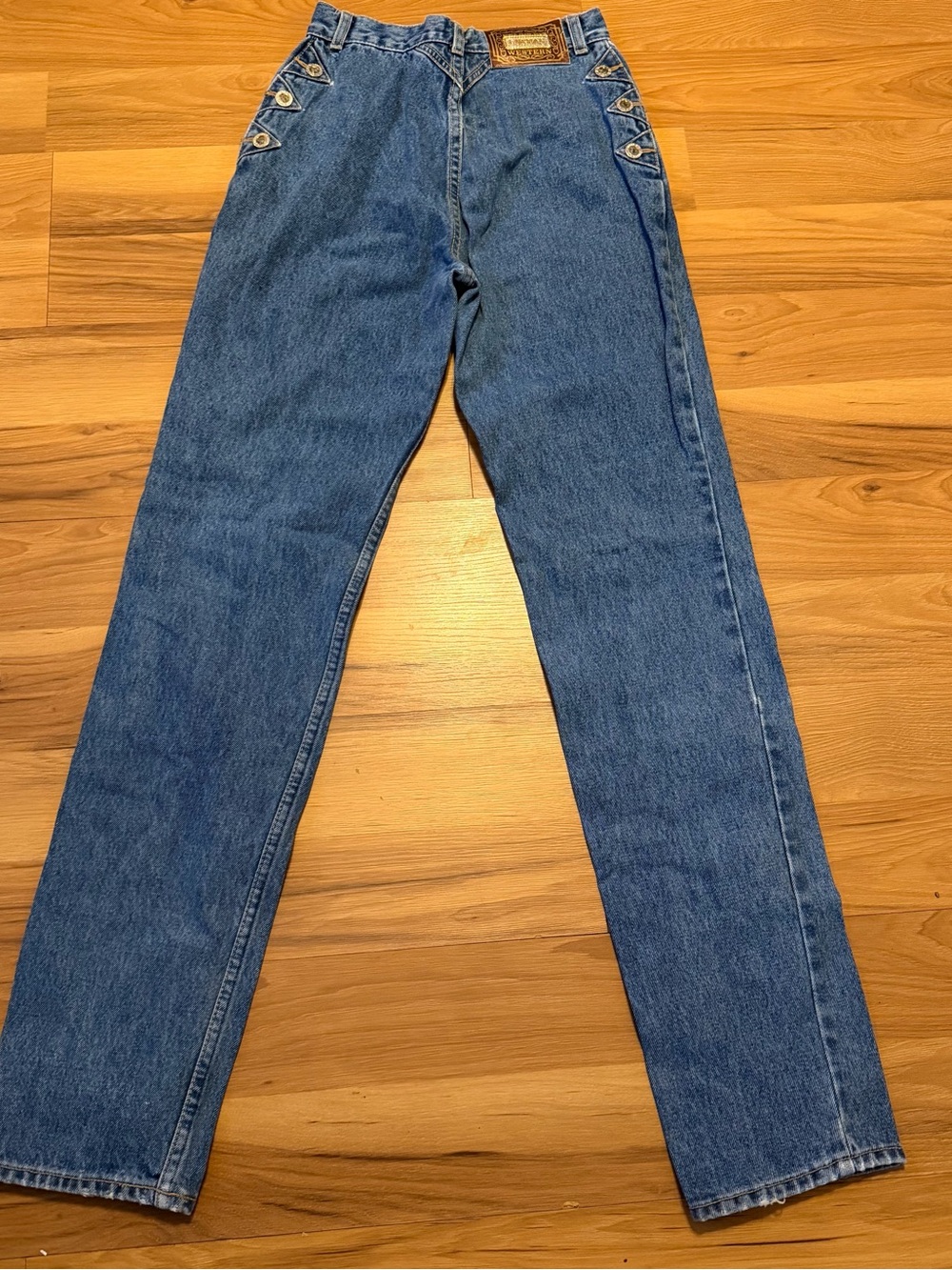 Vintage Lawman Western High-Rise Straight Leg Women's Jeans in Medium Blue Sz 5